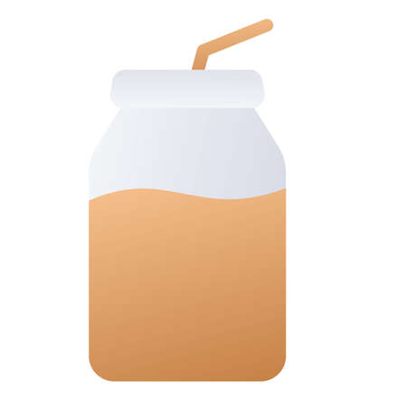 brew coffee boba single isolated icon with smooth style vector illustrationのイラスト素材