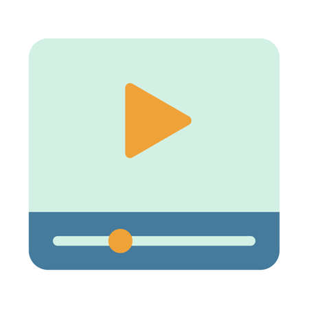 video multimedia streaming movie single isolated icon with flat style vector illustrationのイラスト素材