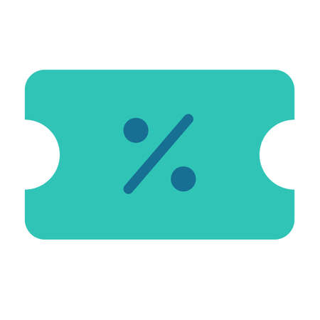 coupon discount tag voucher single isolated icon with flat style vector illustrationのイラスト素材