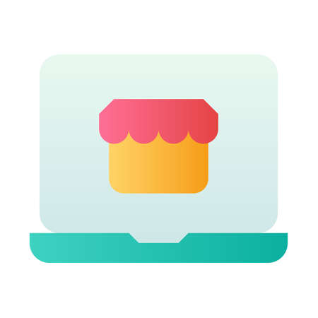 online shop merchant marketplace single isolated icon with smooth style vector illustrationのイラスト素材