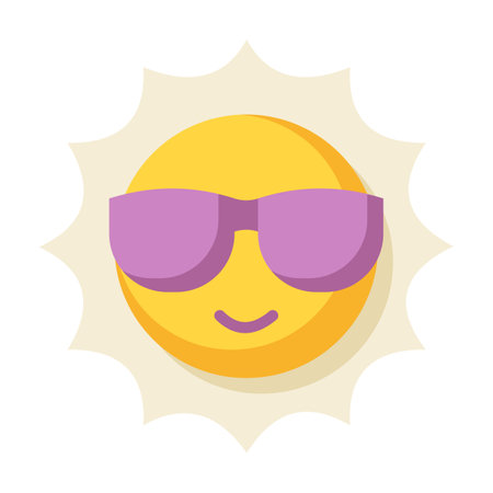 sunny sun summer warm single isolated icon with flat style vector illustrationのイラスト素材