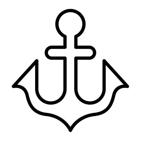 anchor ship boat harbor single icon with outline style vector design illustrationのイラスト素材