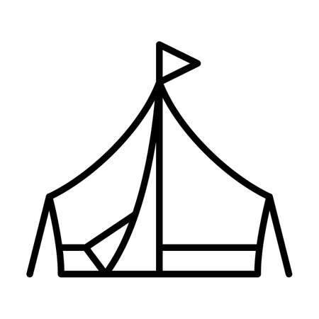 camp summer tent single icon with outline style vector design illustrationのイラスト素材