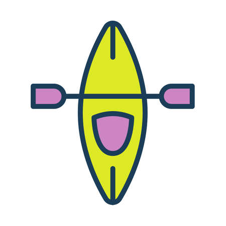 kayak canoe single isolated icon with filled line style vector illustrationのイラスト素材