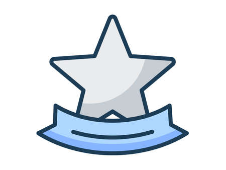 badge star single isolated icon with filled line style vector illustrationのイラスト素材