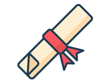 graduate certificate single isolated icon with filled line style vector illustrationのイラスト素材
