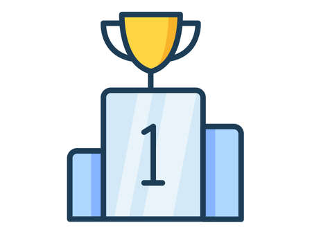 championship trophy single isolated icon with filled line style vector illustrationのイラスト素材