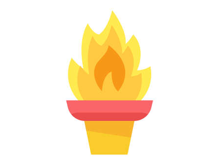 torch fire  single isolated icon with flat style vector illustrationのイラスト素材