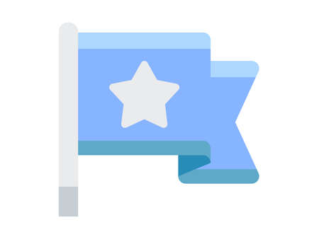 flag star single isolated icon with flat style vector illustrationのイラスト素材