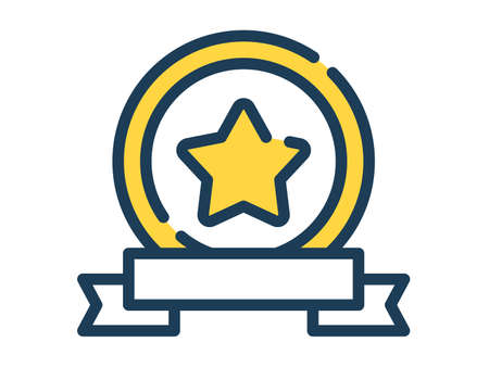 winning label single isolated icon with dash or dashed line style vector illustrationのイラスト素材