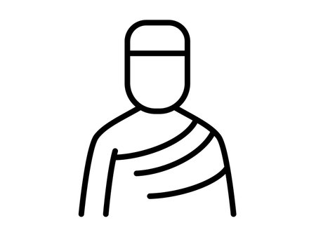 ihram muslim hajj single isolated icon with outline style vector illustrationのイラスト素材