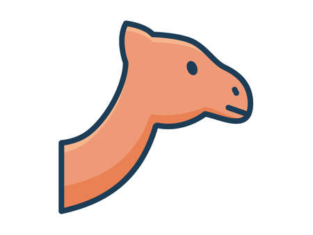 camel arabian animal single isolated icon with filled line style vector illustrationのイラスト素材