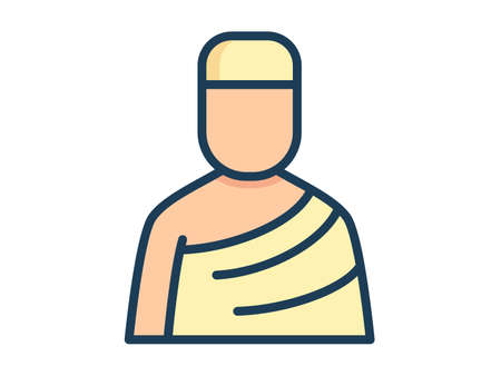 ihram muslim hajj single isolated icon with filled line style vector illustrationのイラスト素材