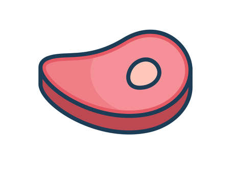 meat single isolated icon with filled line style vector illustrationのイラスト素材