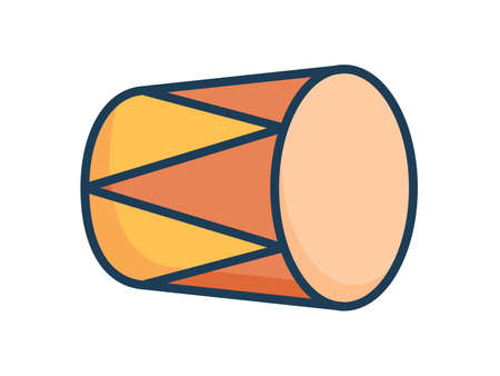 bedug or drum single isolated icon with filled line style vector illustrationのイラスト素材