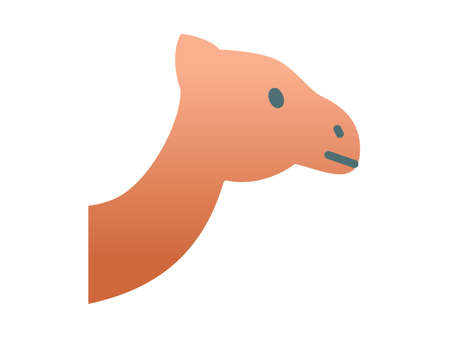 camel arabian animal single isolated icon with smooth style vector illustrationのイラスト素材