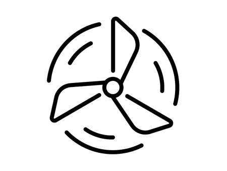 wind energy single isolated icon with outline style vector illustration