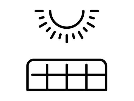 solar energy panel sun power renewable sustainability single isolated icon with outline style vector illustrationのイラスト素材