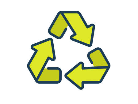 recycle eco ecology environment safe nature friendly single isolated icon with filled line style vector illustrationのイラスト素材