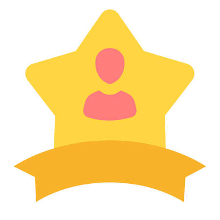 reputation star talent rating single isolated icon with flat style vector illustrationのイラスト素材