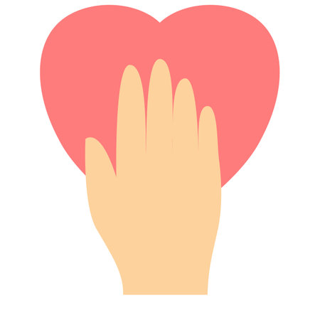 honesty heart hand solidarity single isolated icon with flat style vector illustrationのイラスト素材