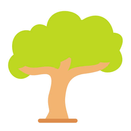 wise wisdome tree calm relax single isolated icon with flat style vector illustrationのイラスト素材