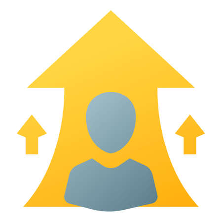 self development with improve ability skill single isolated icon with smooth style vector illustrationのイラスト素材