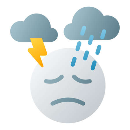 anxiety worry overwhelmed single isolated icon with smooth style vector illustrationのイラスト素材