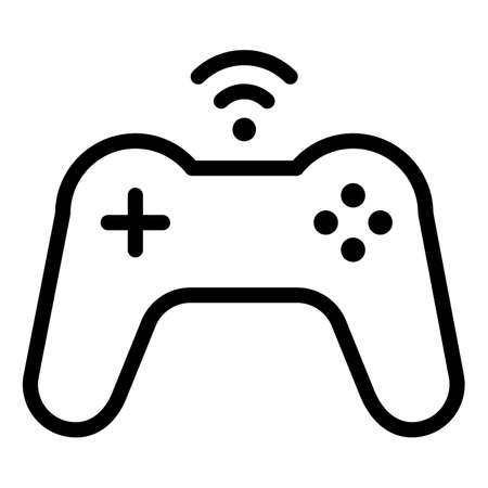 game control wireless joystick single isolated icon with outline style vector illustrationのイラスト素材
