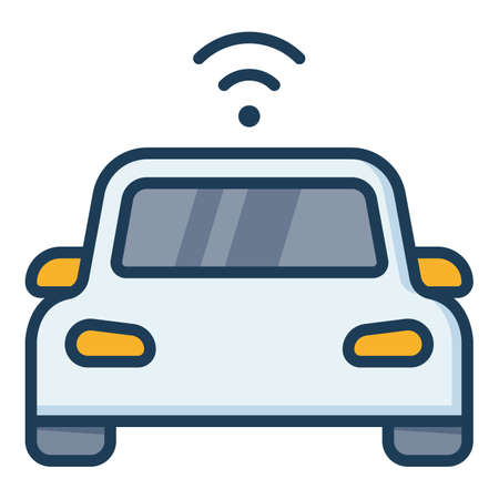 electric car autonomous single isolated icon with filled line style vector illustrationのイラスト素材
