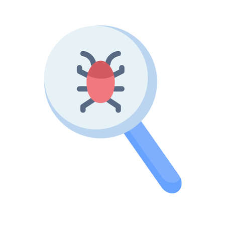 bug catcher malware virus scan searching single isolated icon with flat style vector illustrationのイラスト素材