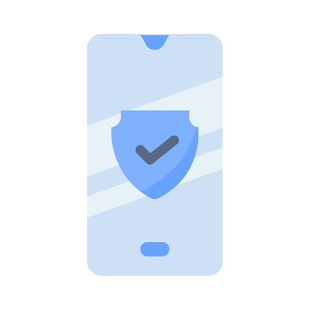 phone shield security protected single isolated icon with flat style vector illustrationのイラスト素材
