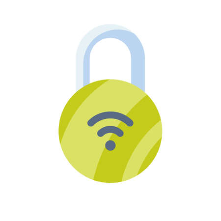 smartlock wireless padlock connectivity single isolated icon with flat style vector illustrationのイラスト素材