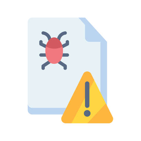bug detector report alert warning single isolated icon with flat style vector illustrationのイラスト素材