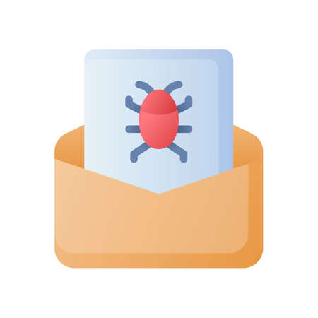 scammer scam email malware spam single isolated icon with smooth style vector illustrationのイラスト素材