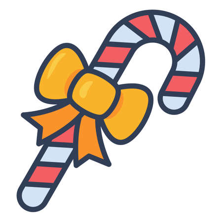 candy christmas decoration single isolated icon with filled line style vector illustrationのイラスト素材