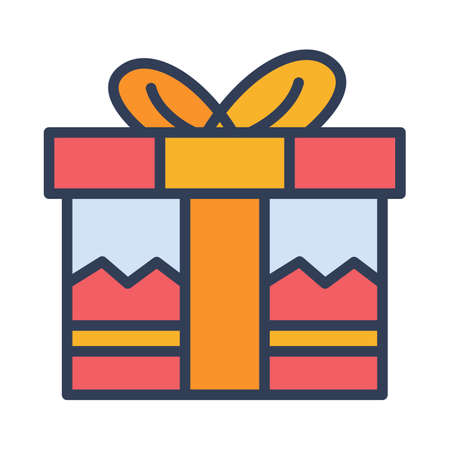 present gift prize box single isolated icon with filled line style vector illustrationのイラスト素材