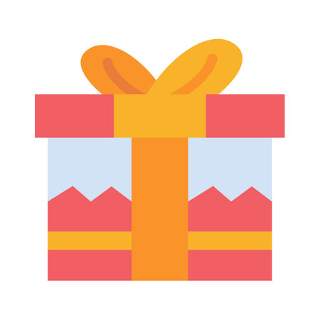 present gift prize box single isolated icon with flat style vector illustrationのイラスト素材