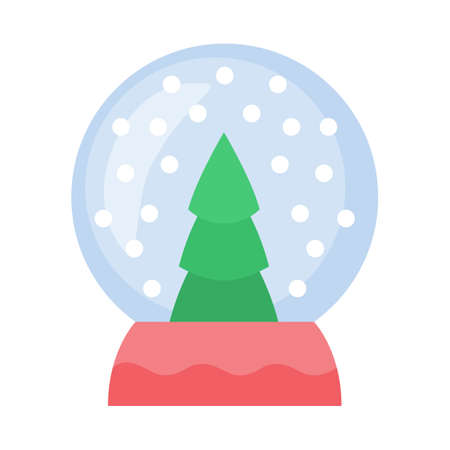 decoration glass snow ball single isolated icon with flat style vector illustrationのイラスト素材