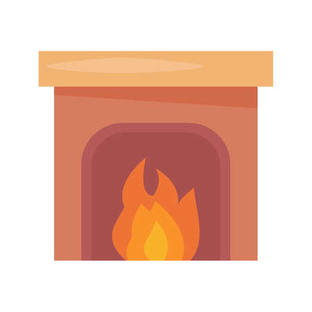 fireplace pit chimney winter single isolated icon with flat style vector illustrationのイラスト素材