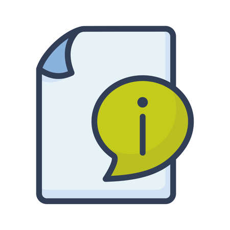 information document file paper page help manual single isolated icon with filled line style vector illustrationのイラスト素材