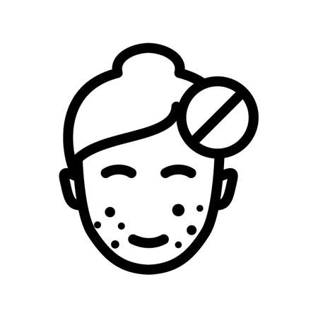 anti irritation face beauty wellness prevent single isolated icon with outline style vector illustrationのイラスト素材
