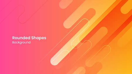 Abstract Pink and Orange Rounded Shapes Backgroundのイラスト素材