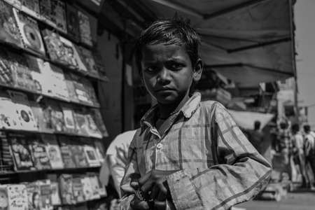 New Delhi, India March 03, 2019 - A poor child begging for food and moneyのeditorial素材