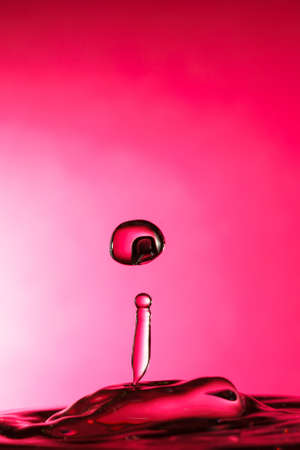 Water drop bouncing of water surfaceの写真素材