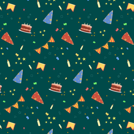 Collection of party pattern for cards and invitations. Birthday backgrounds with confetti. Vectorのイラスト素材