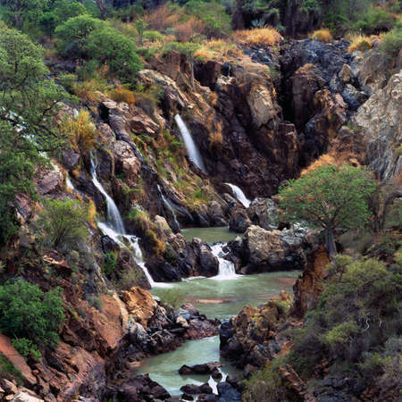 view of waterfall in namibia