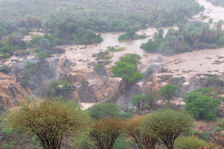waterfall in savannah in namibia