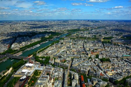 Seine. Great view of Paris from aboveの写真素材