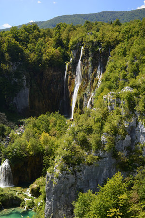 The Great Waterfall in Croatiaの写真素材